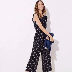 Petite XS Loft jumpsuit. Black with floral print.